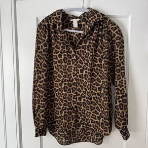 H&M Brown Animal Print Top